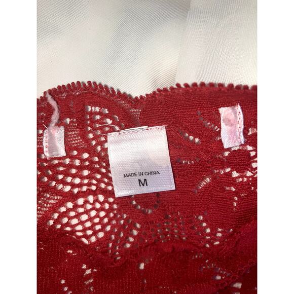 Vintage y2k VICTORIA'S SECRET 2001 Holiday Collection Lace Wrap Top Red Size M - Picture 6 of 8